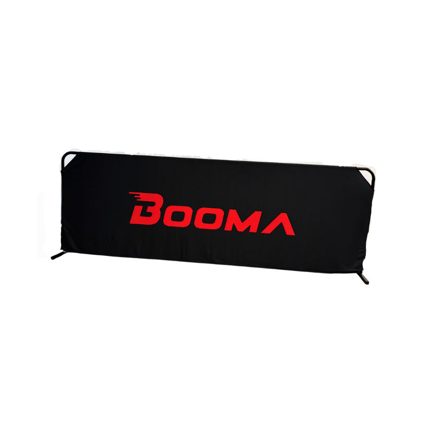 Image of a BOOMA pickleball court barrier.