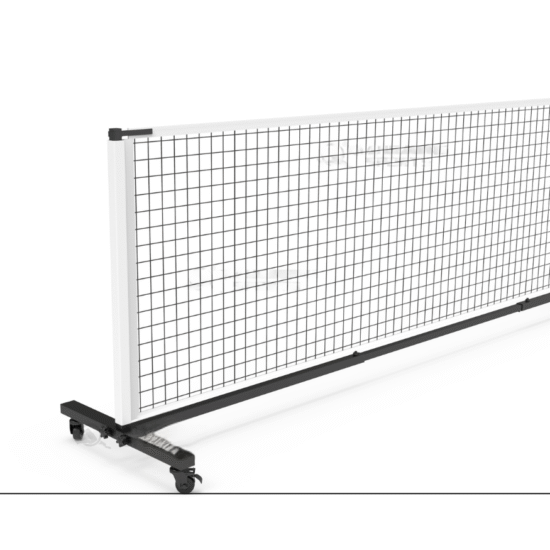 Image of a standard BOOMA rolling portable pickleball net.